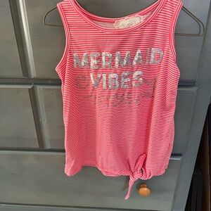 btween Pink Striped Top with Silver Accents